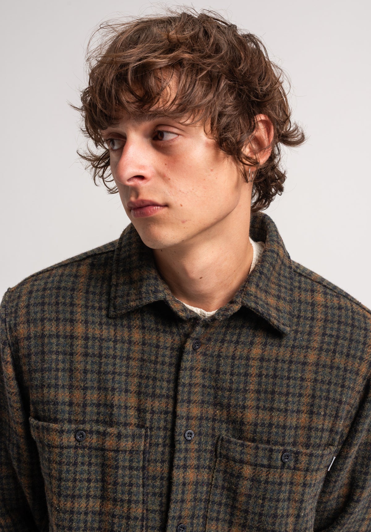 TITUS Willy Camicia a maniche lunghe navy-green checked – Vista di dettaglio 1
