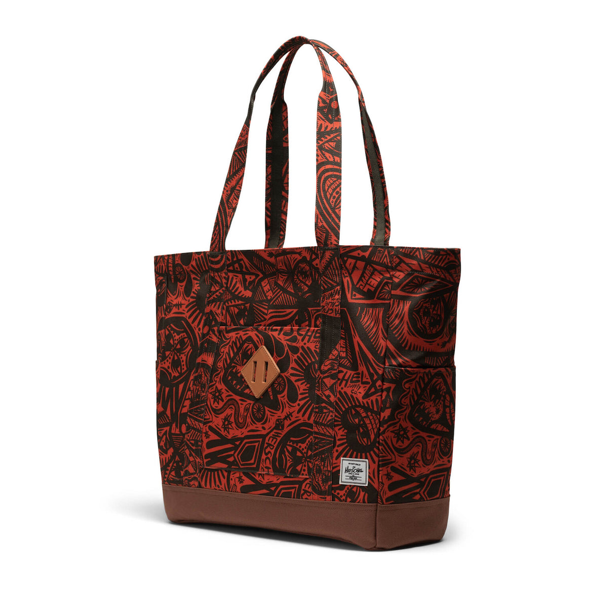 Herschel Thomas Campbell Heritage Tote Bag TC forest night-saddle brown – Side view