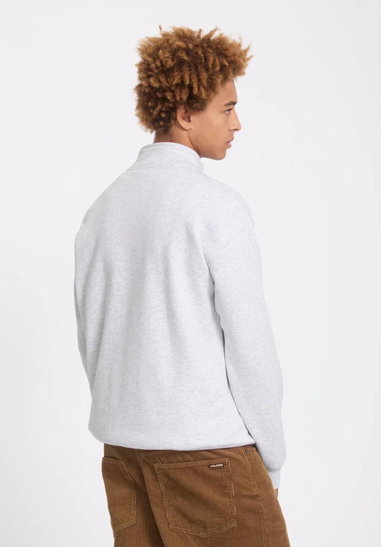 Volcom Single Stone Quarter Zip Sweatshirt boneheather – Back view