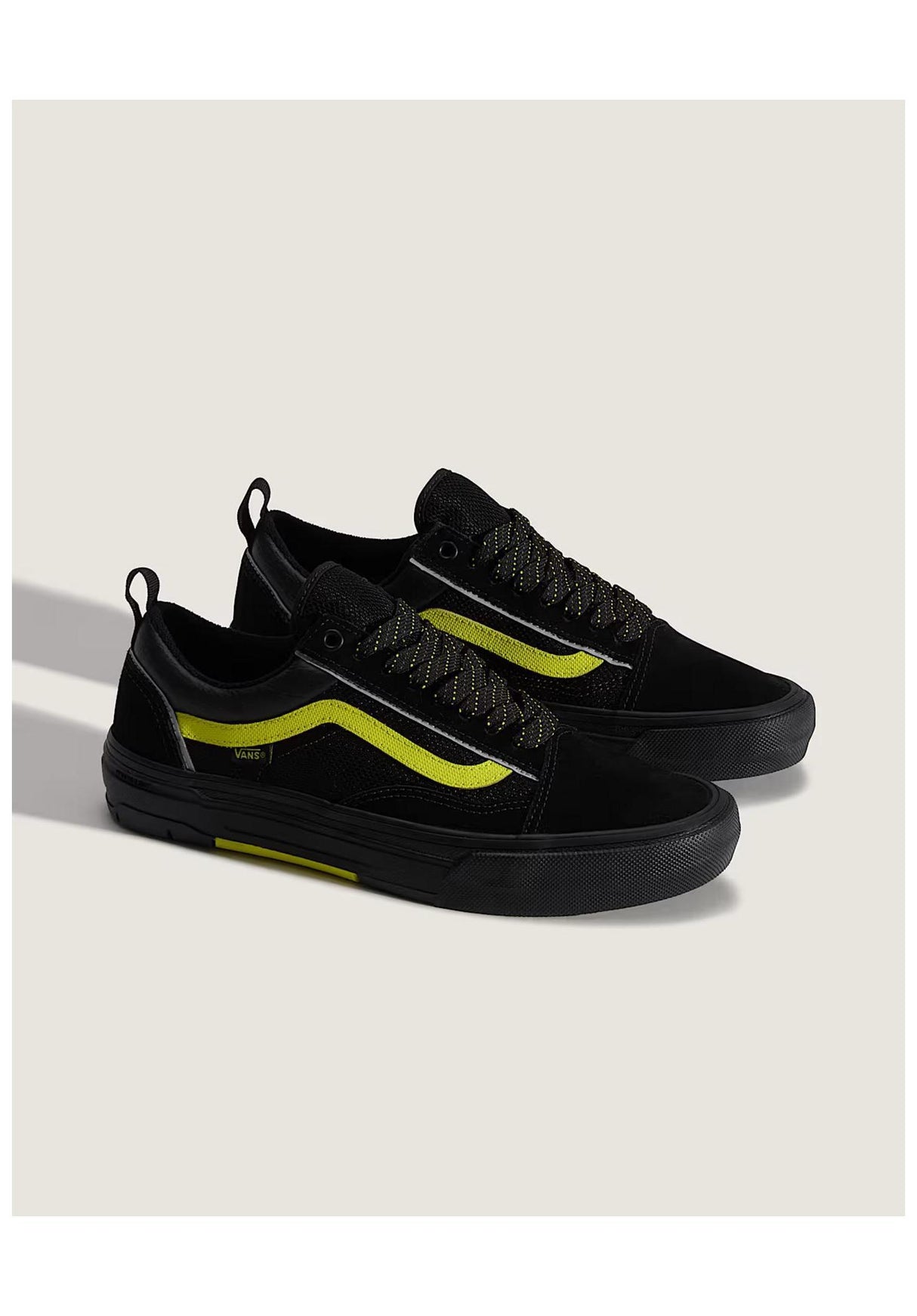 Vans Skate Old Skool Wafflecup Sko Mænd reflectiveblack-lime – Set bagfra