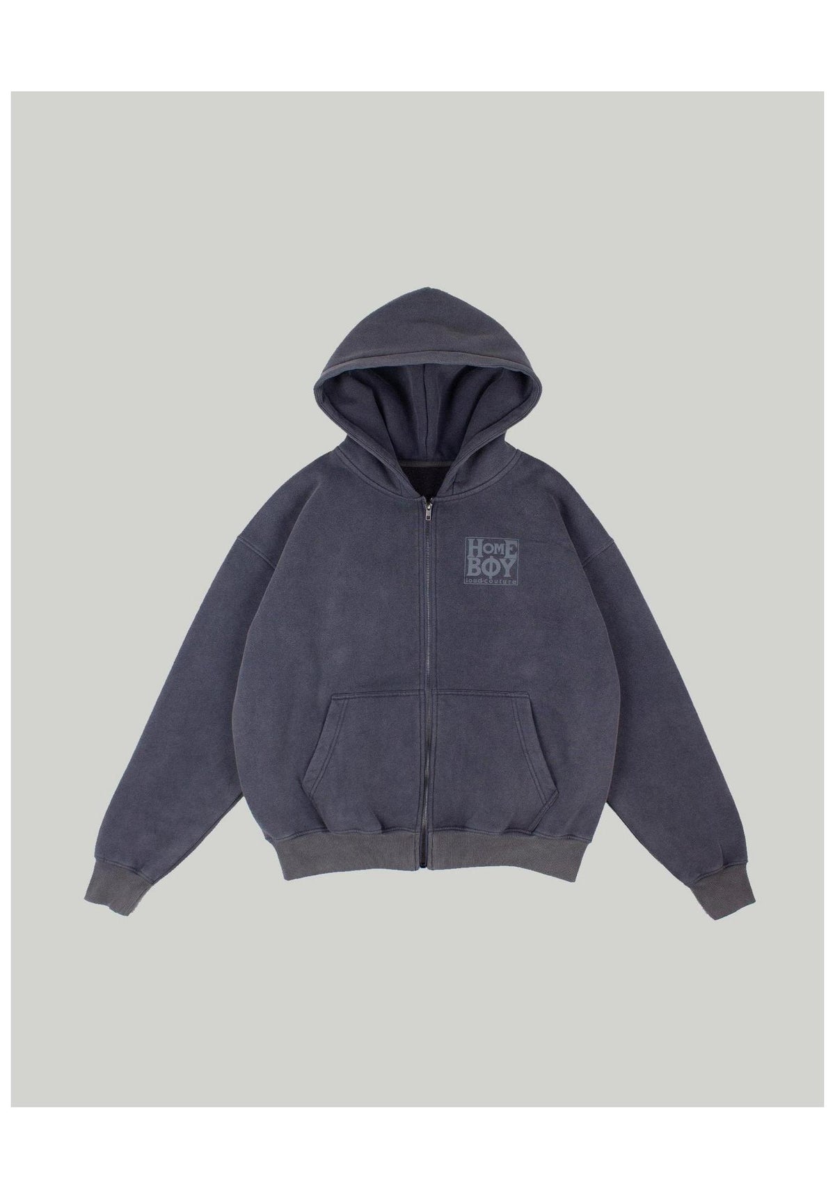 Homeboy Old School Zipper Zip-hoody grey-washed – Vista trasera