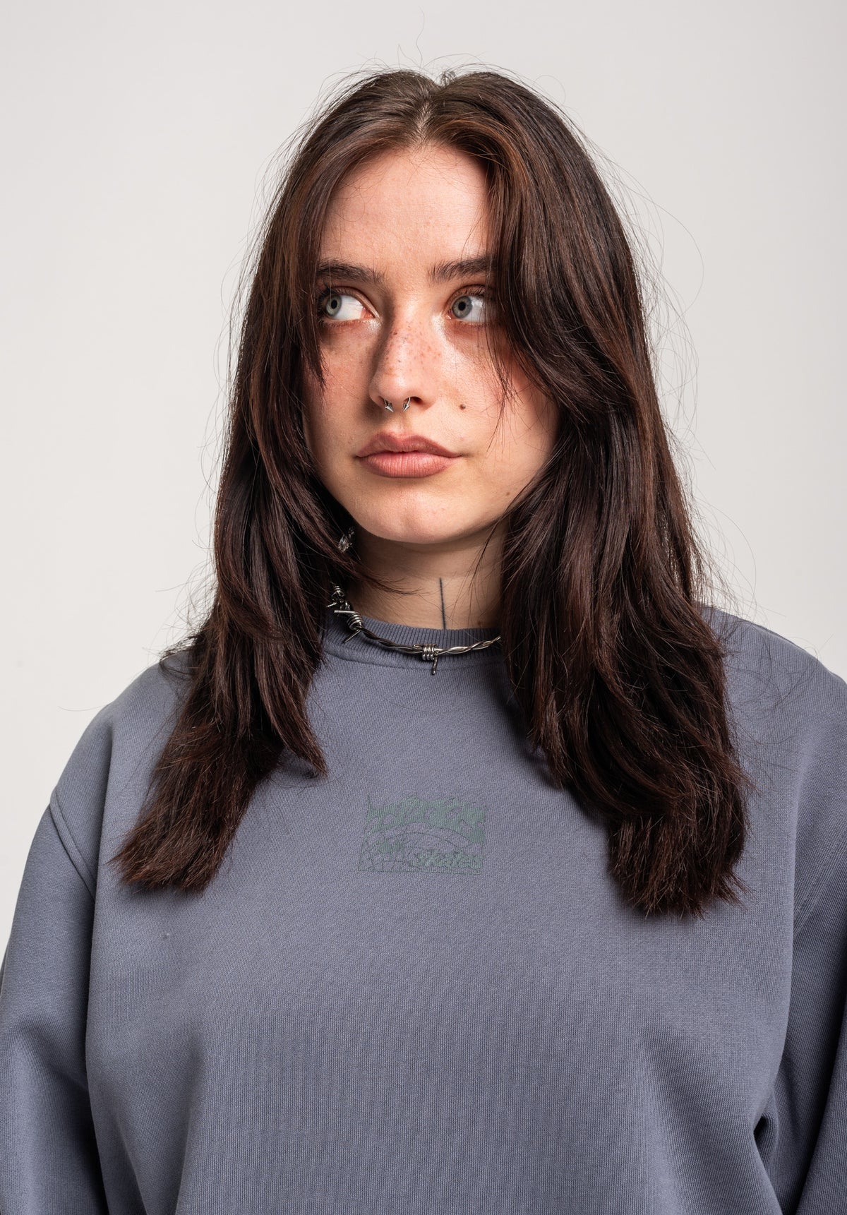 TITUS W Heritage Clean Sweatshirt greybluefaded – Bottom view