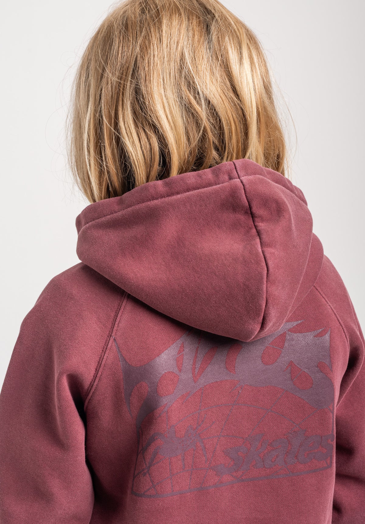 TITUS Heritage Clean Kids Hoodie-sweater darkberryfaded – Bovenaanzicht