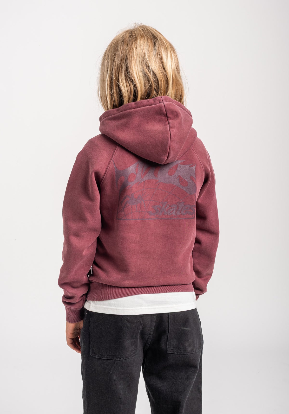 TITUS Heritage Clean Kids Hoodie-sweater darkberryfaded – Achteraanzicht