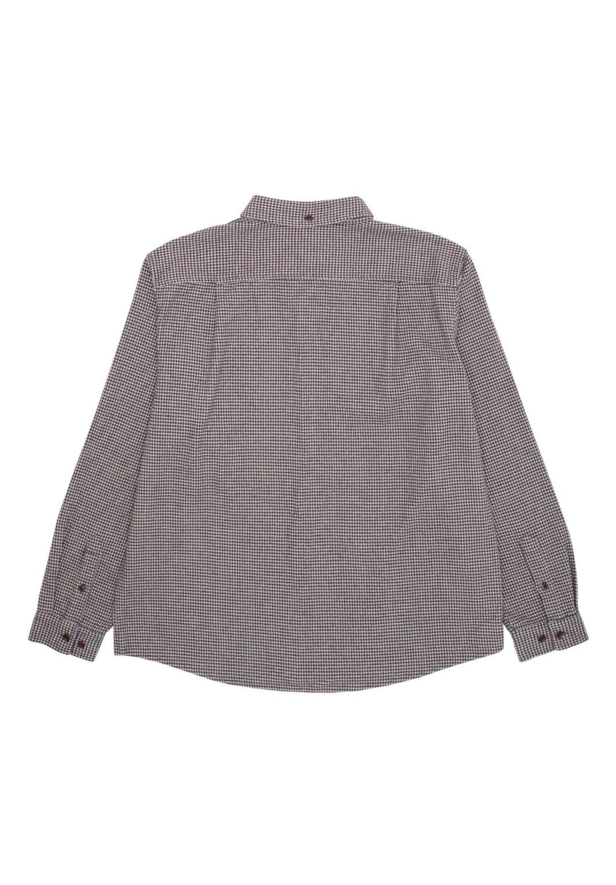 GX1000 Long Sleeve Houndstooth Button Down Shirt-Longsleeve blue – Back view