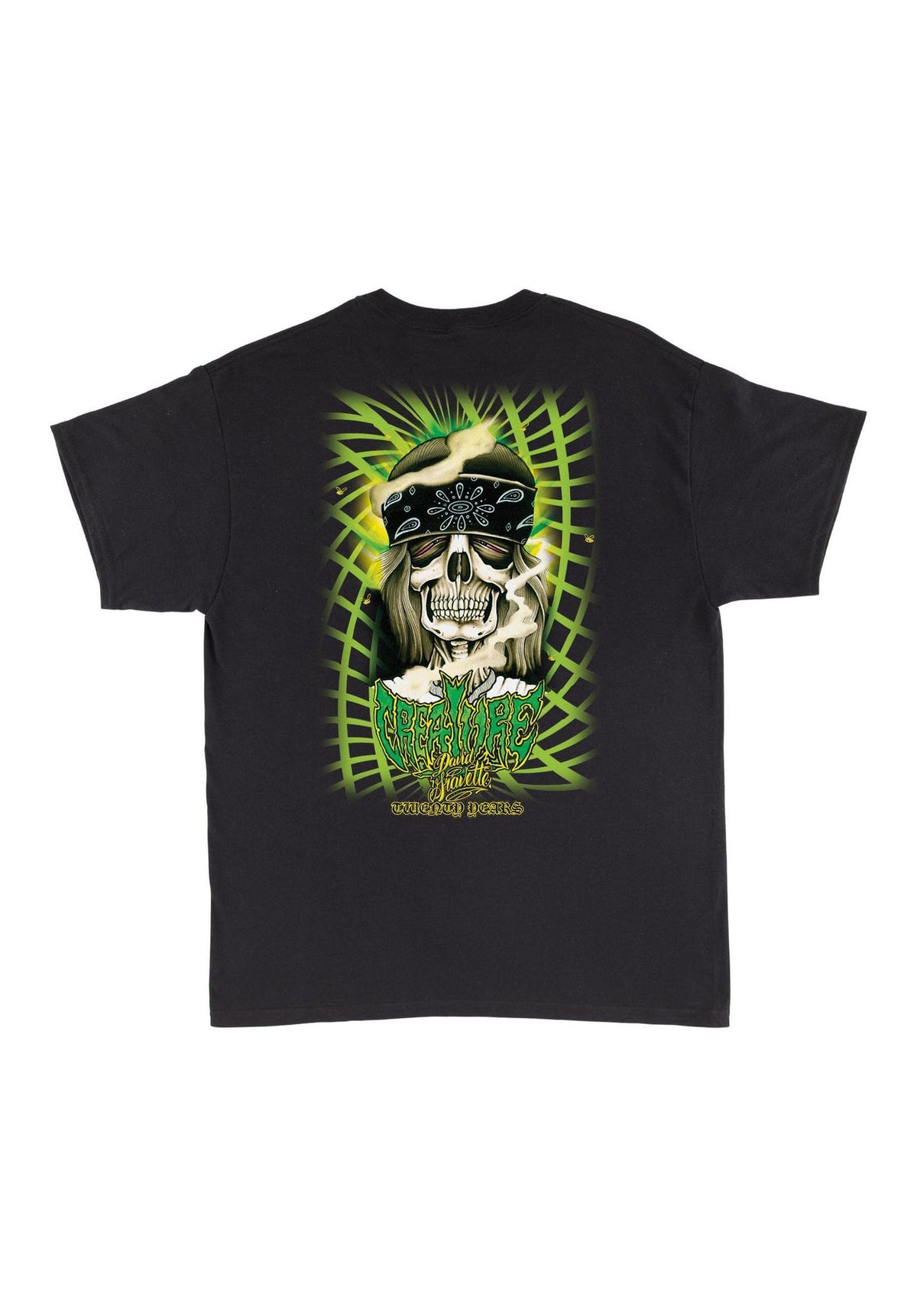 Creature Gravette Hippie Skull 20th Pocket Heavyweight T-Shirt black – Set bagfra