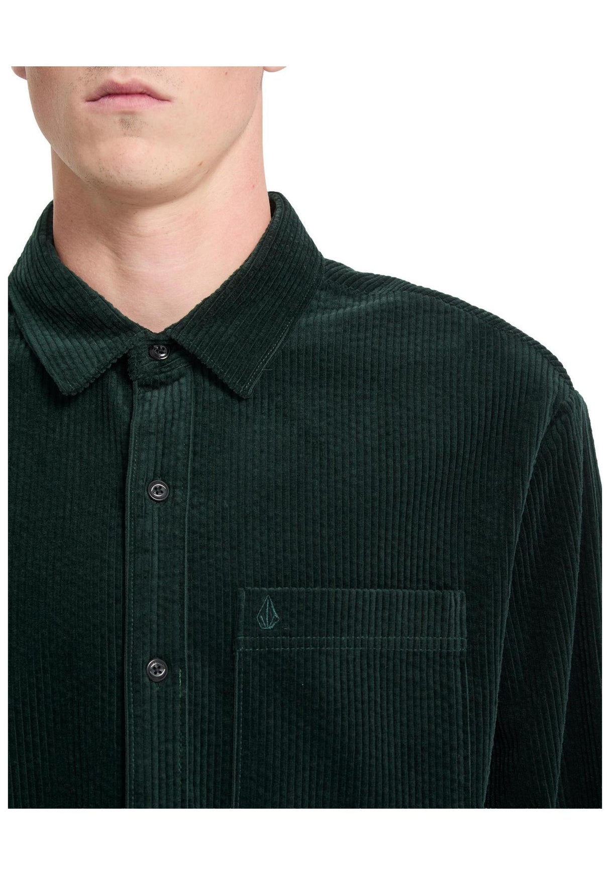 Volcom Fostered II Cord Camisa scarab – Vista lateral
