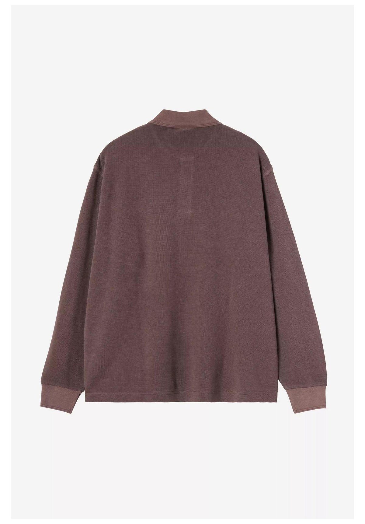 Carhartt WIP Waffle Rugby Shirt Polo Shirt palisander garment dyed – Back view