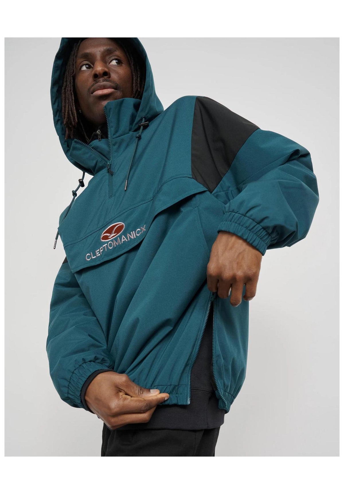 Cleptomanicx CityHHooded Light Jacket darksea – Detail view 2