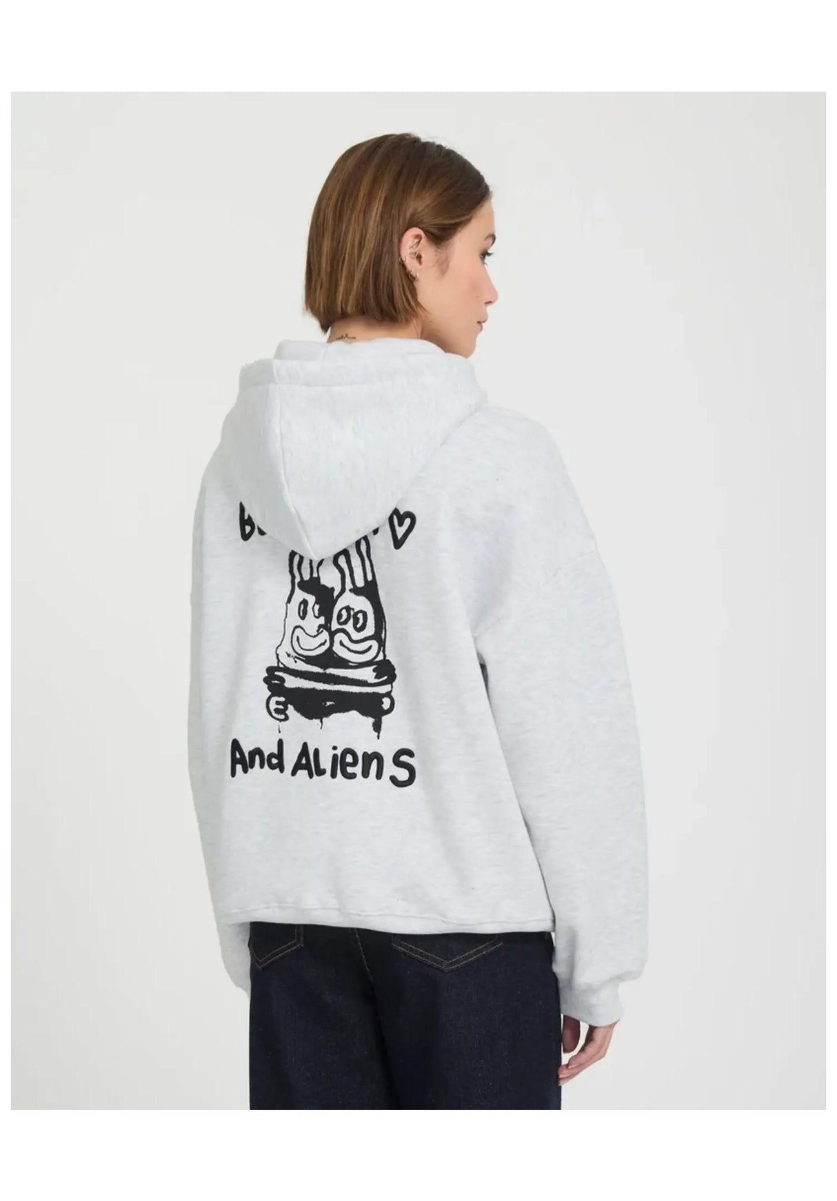 Volcom FA Ozzy Fleece Sweat capuche zippé boneheather – Vue de dos