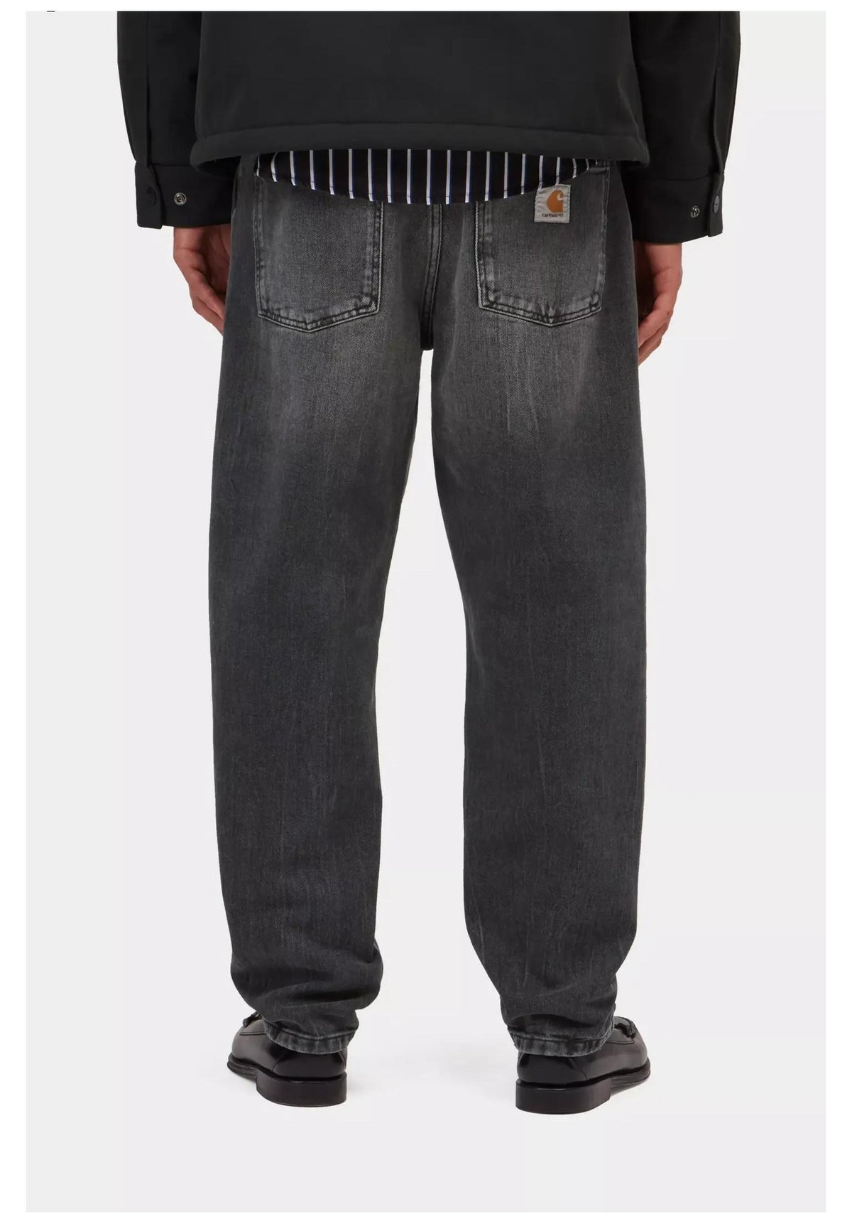 Carhartt WIP Newel Pant (Maitland / cropped) Jeans blackmarbleusedwash – Vista posteriore