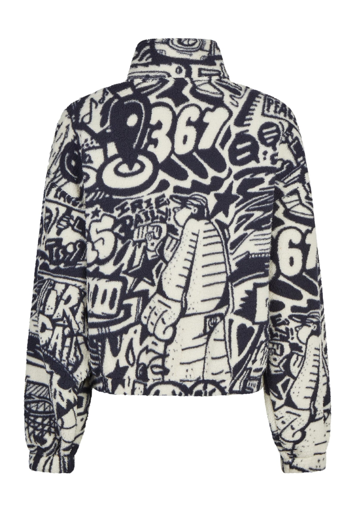 iriedaily Arkta Teddy Troyer Sweatshirt navy-white – Back view