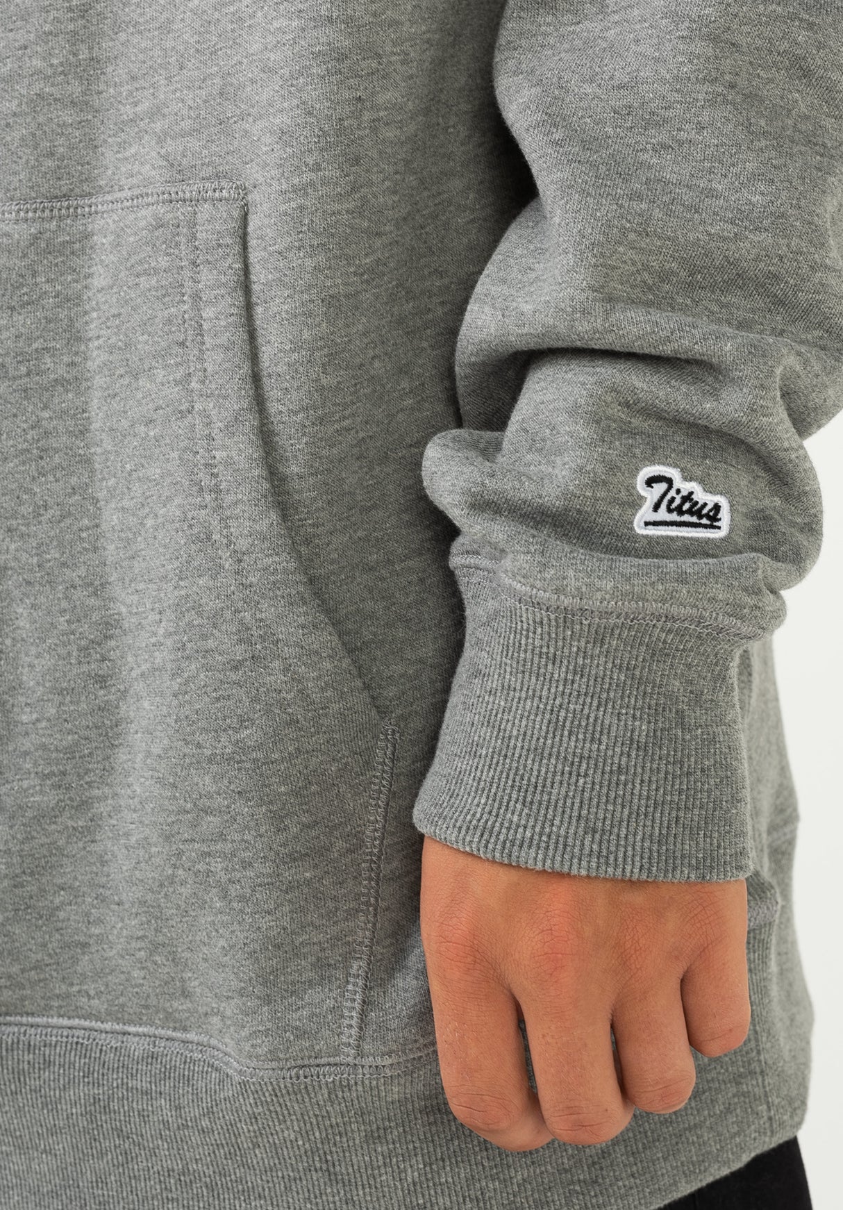 Script Hoodie greymottled Closeup1