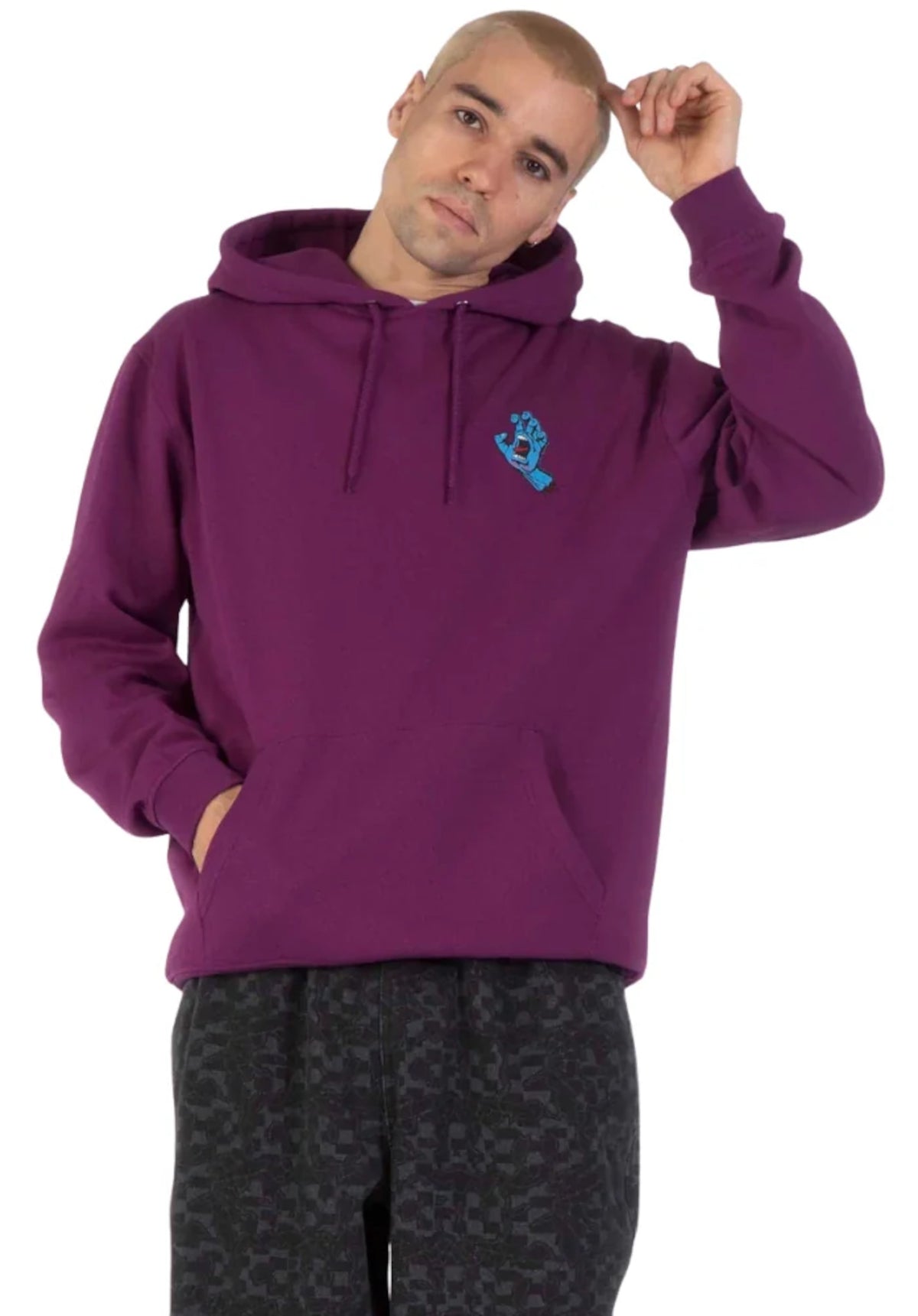 Santa-Cruz Screaming Hand Chest Sweat à capuche freshpurple – Vue de dos