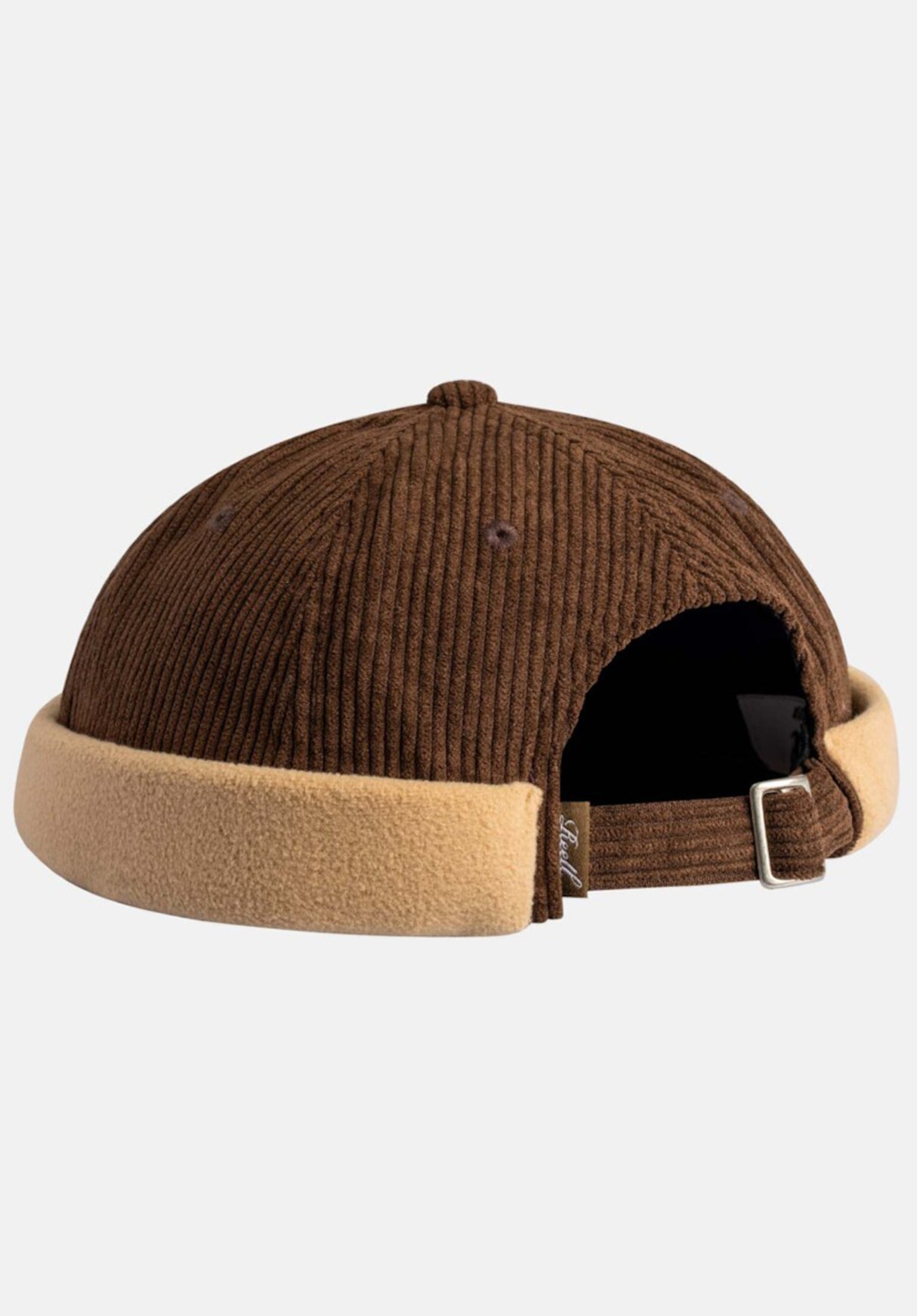 Reell Docker Cap Gorro darkbrown-cord-beige-fleece – Vista trasera