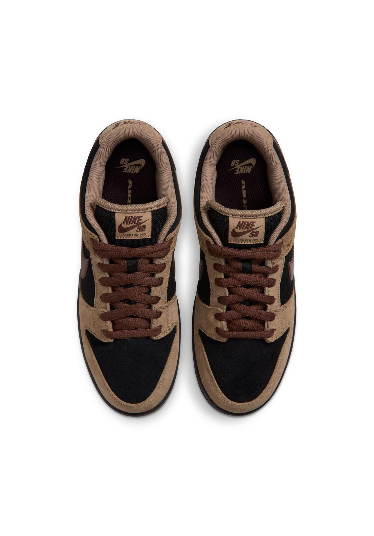 Nike SB Dunk Low Pro Mens Shoes filbert-chocolate-black-burgundy – Back view