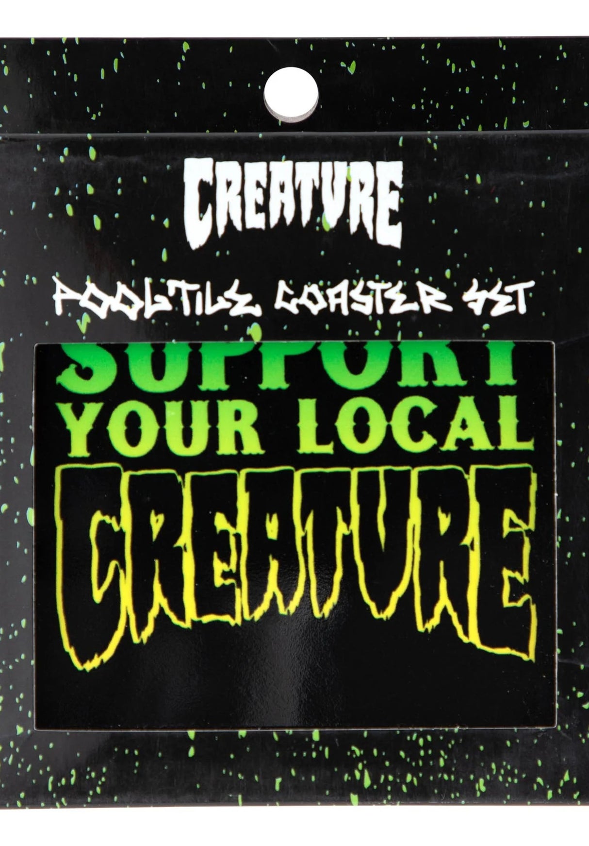 Pool Tile Coaster Set black Rueckenansicht