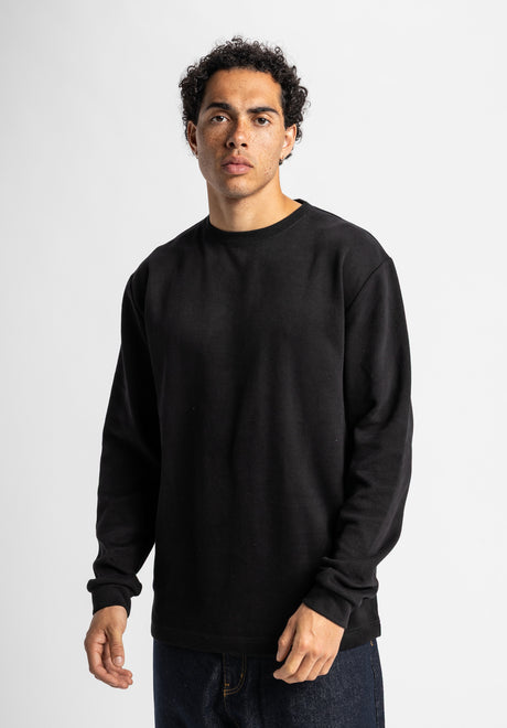 Raw-Longsleeve black Vorderansicht