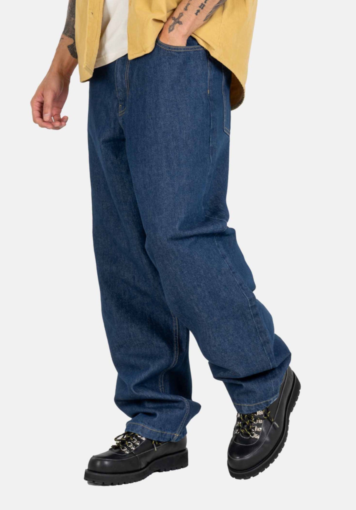 Baggy steelblue Rueckenansicht