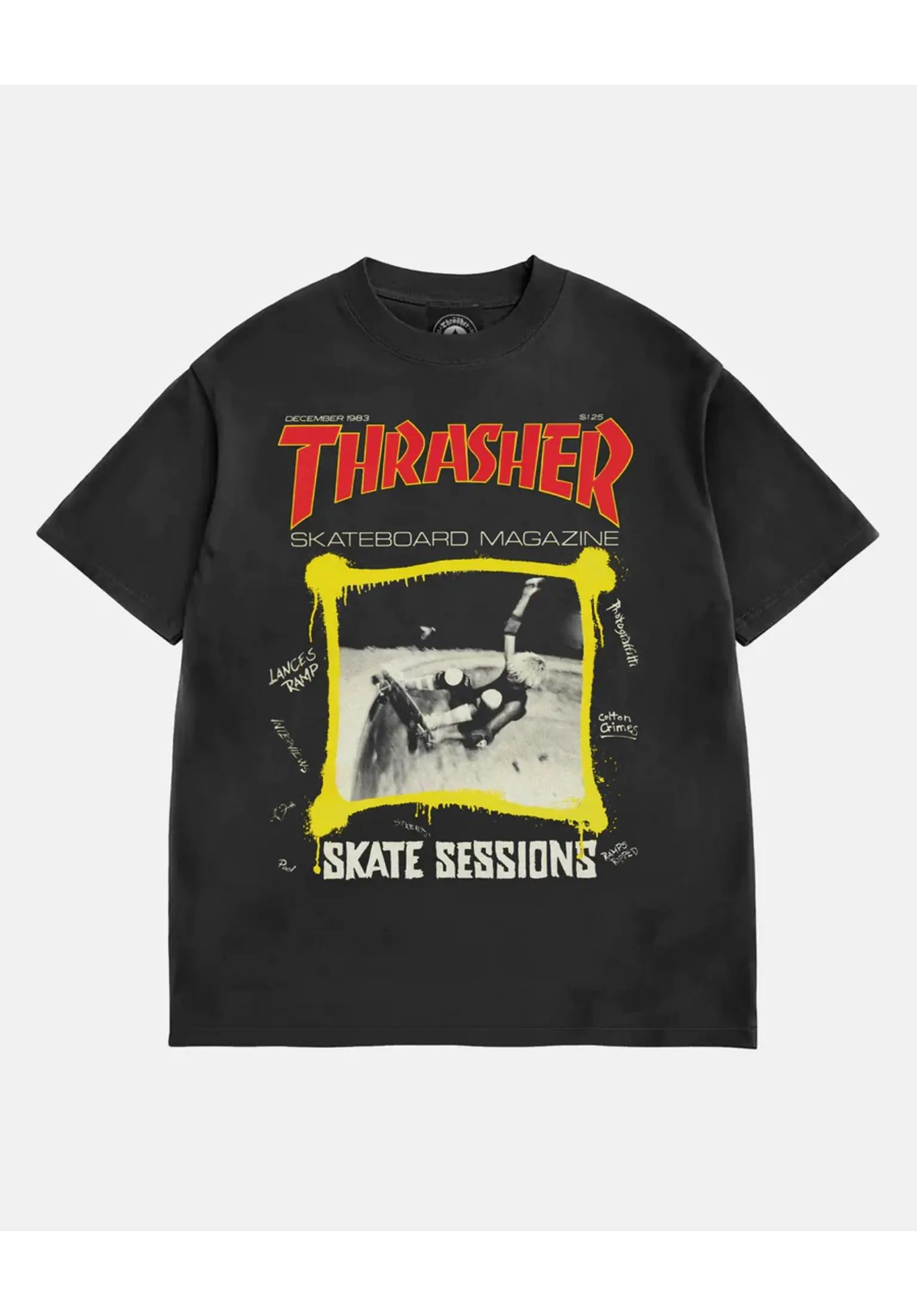 December 1983 Vintage Boxy Thrasher T-Shirt in black for men – TITUS