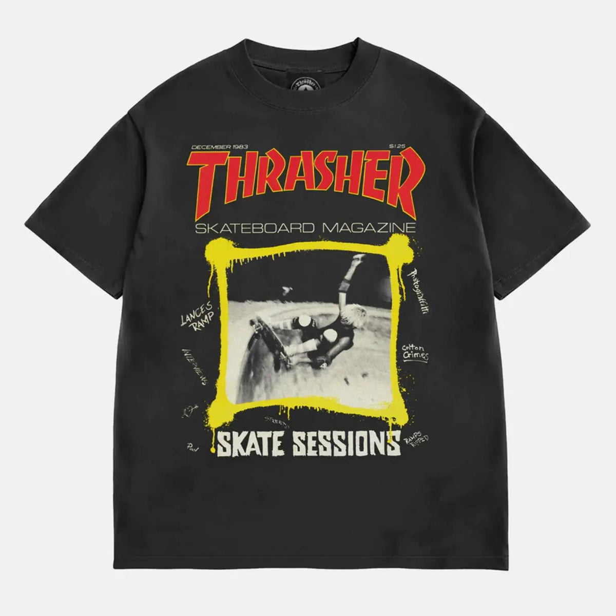 December 1983 Vintage Boxy Thrasher T-Shirt in black for men – TITUS