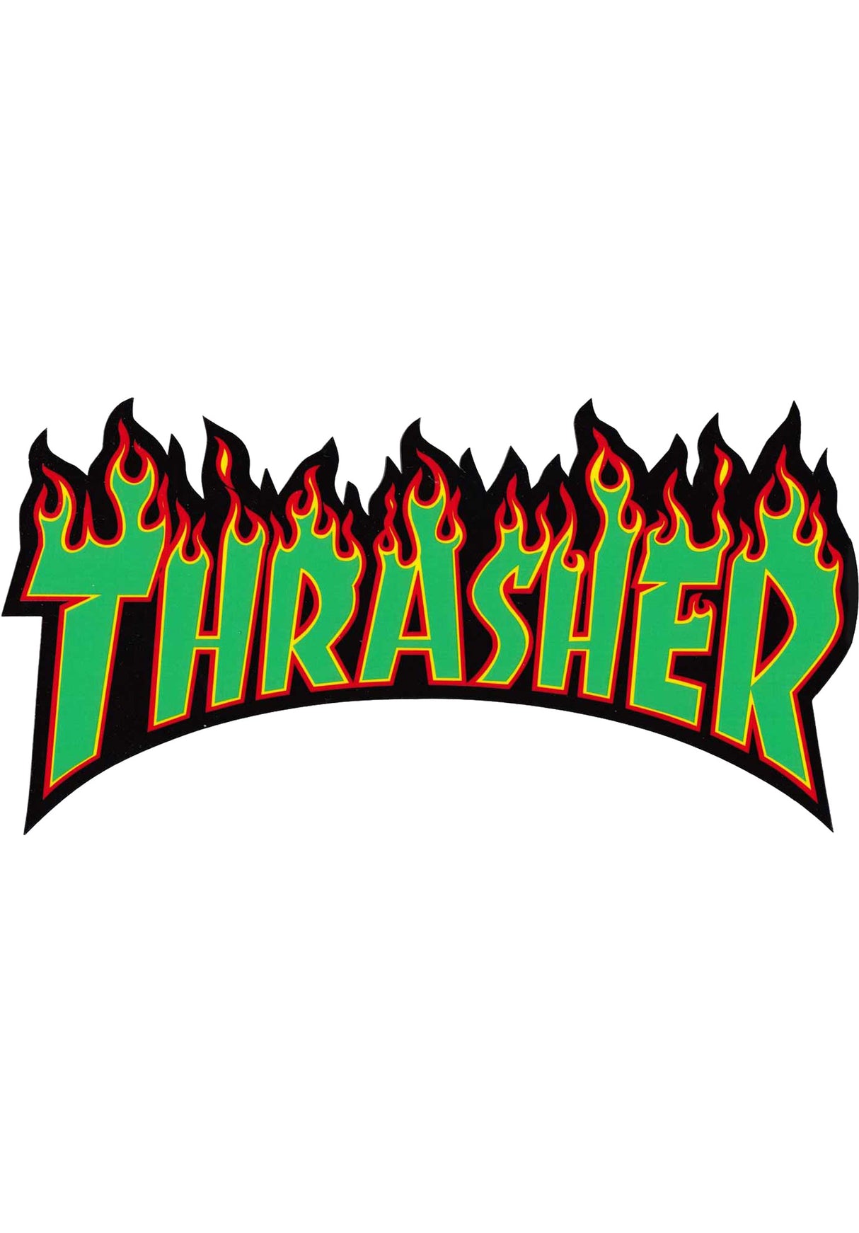 Flame Sticker Medium rasta Vorderansicht