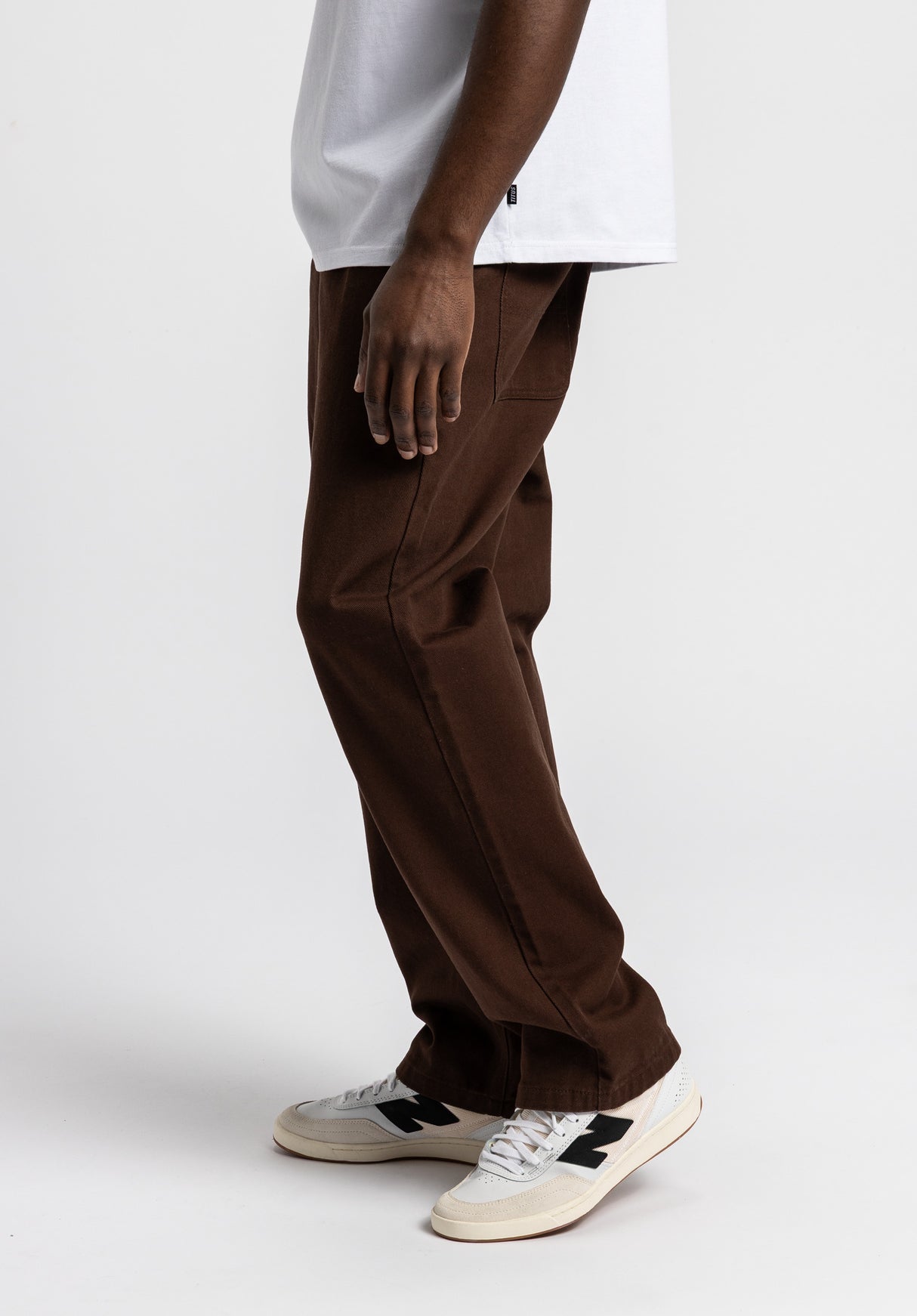 Workpant darkbrowndenim-washed Rueckenansicht