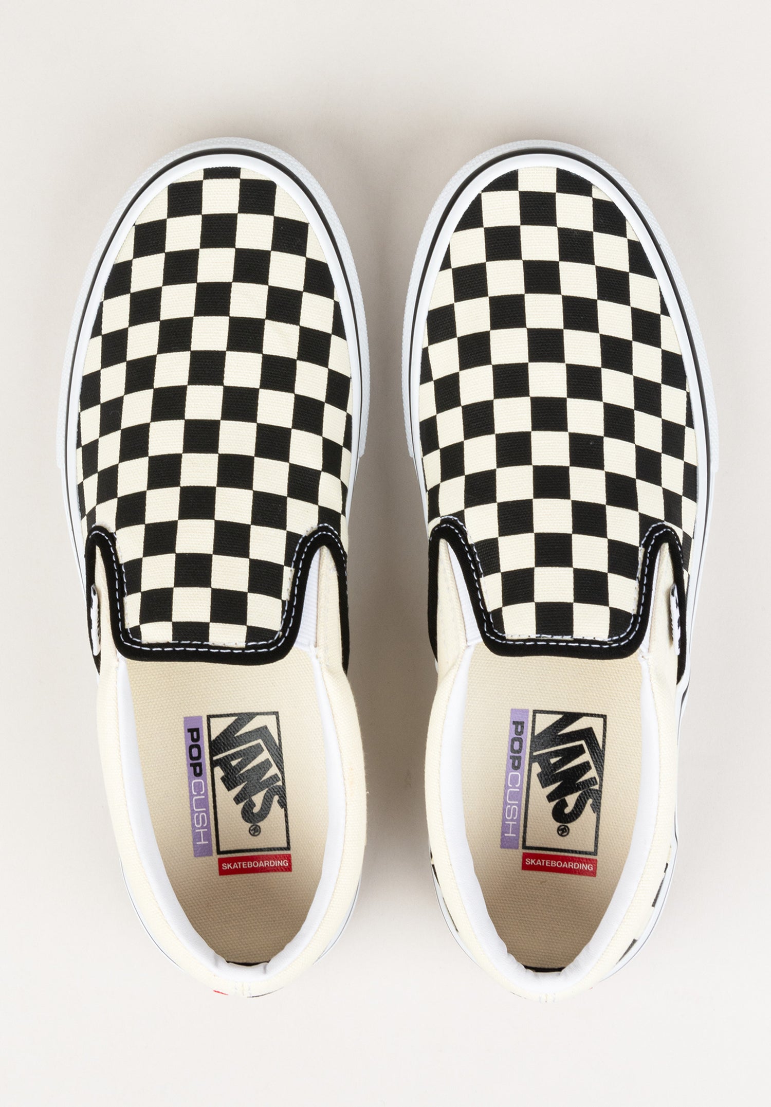Skate Slip-On white-black-checkerboard Closeup2 Zoom Image