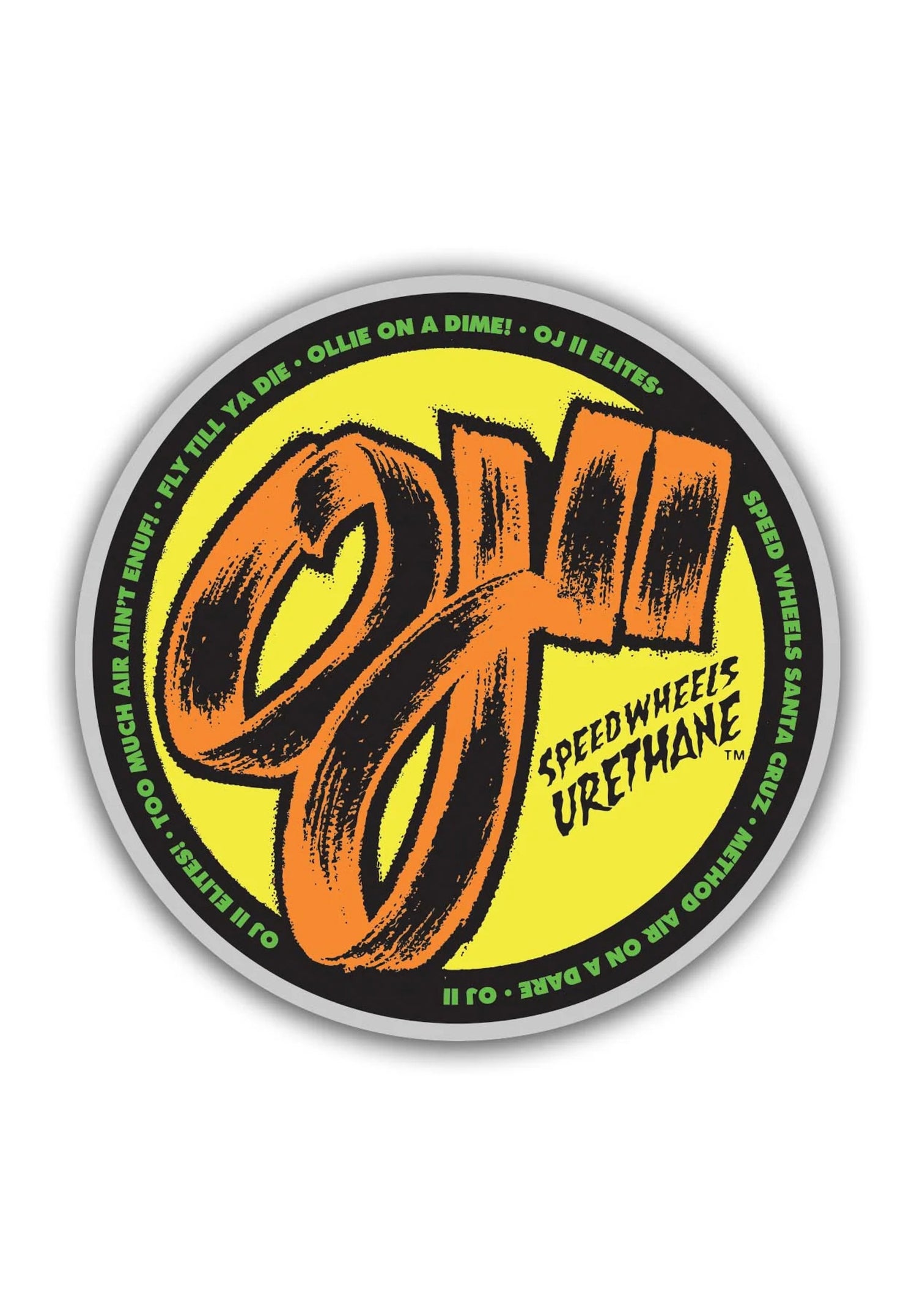 OJ2 Speedwheels Mini Clear Mylar Sticker 2 black-orange Vorderansicht Zoom Image