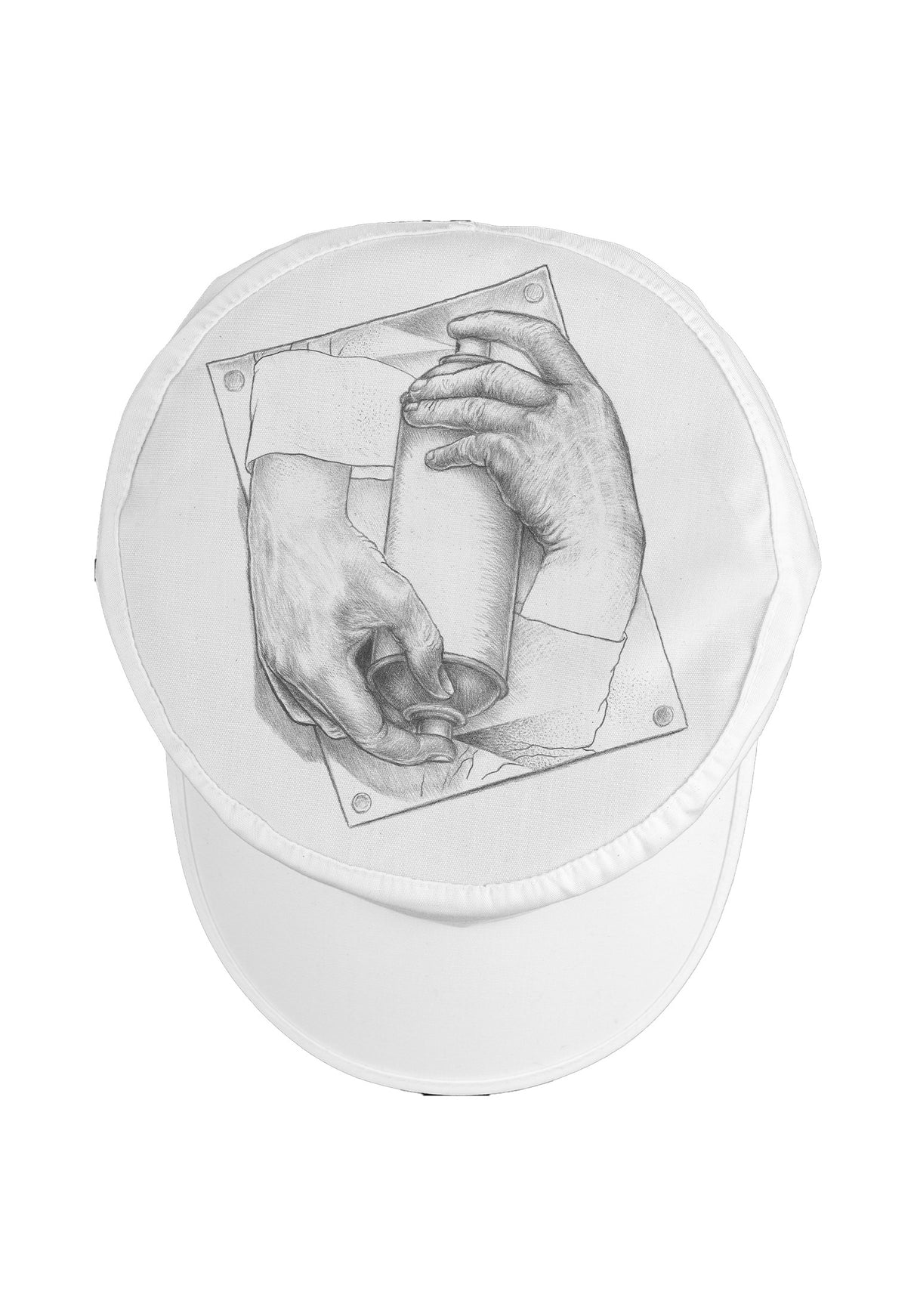 Spraying Hands Painter Cap Snapback white Rueckenansicht