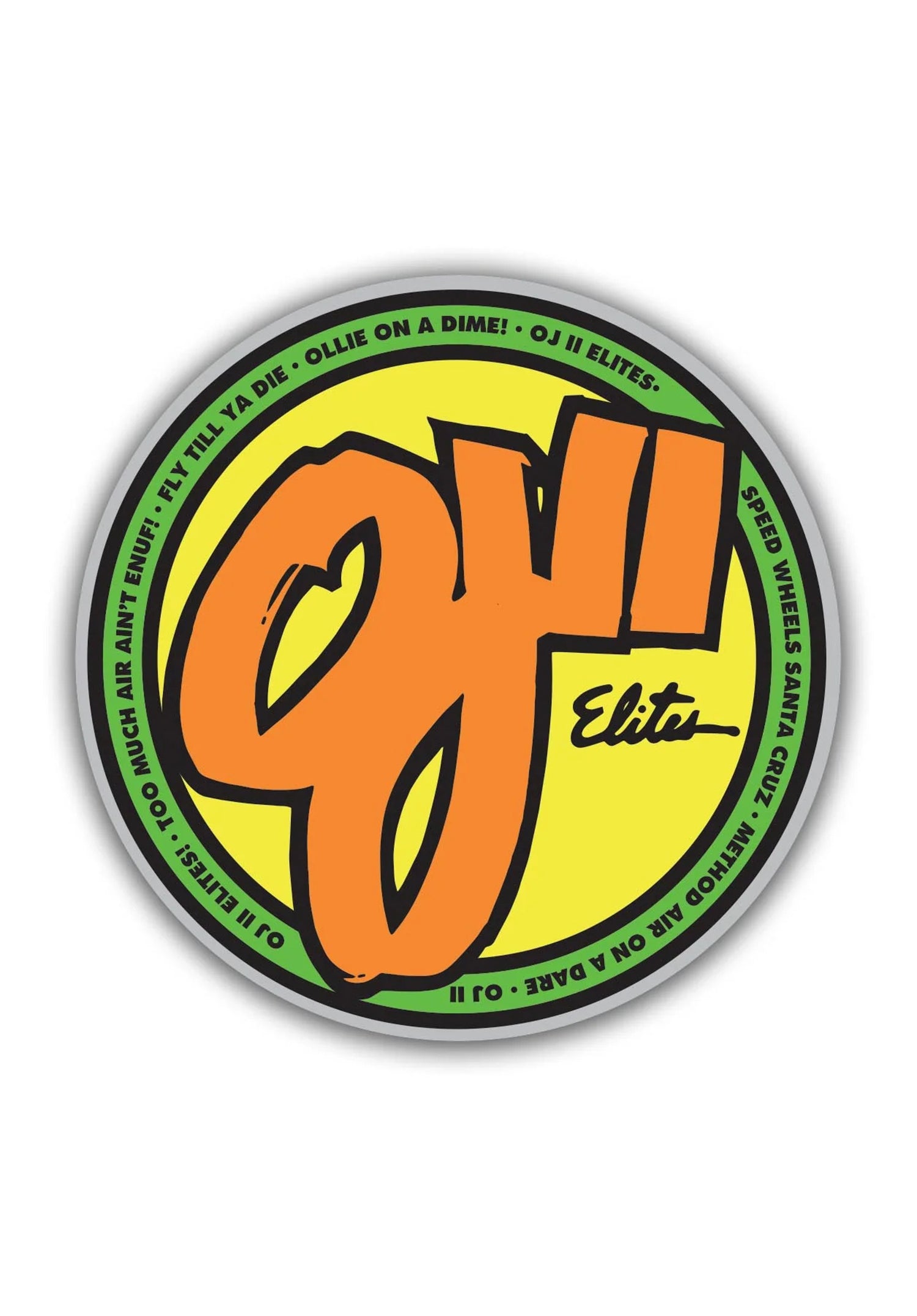 OJ2 Mini Clear Mylar Sticker 2 orange Vorderansicht Zoom Image