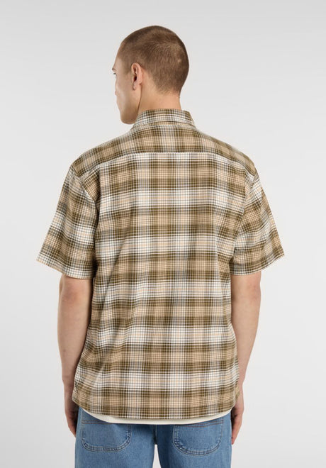 Mike Anderson Check darkolive Rueckenansicht