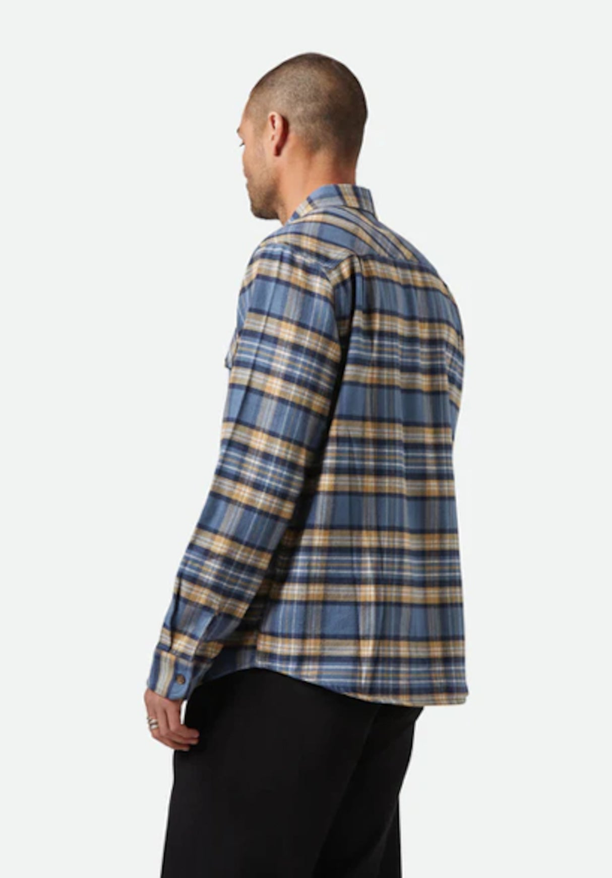 Bowery Flannel azureblue-washednavy-sand Rueckenansicht