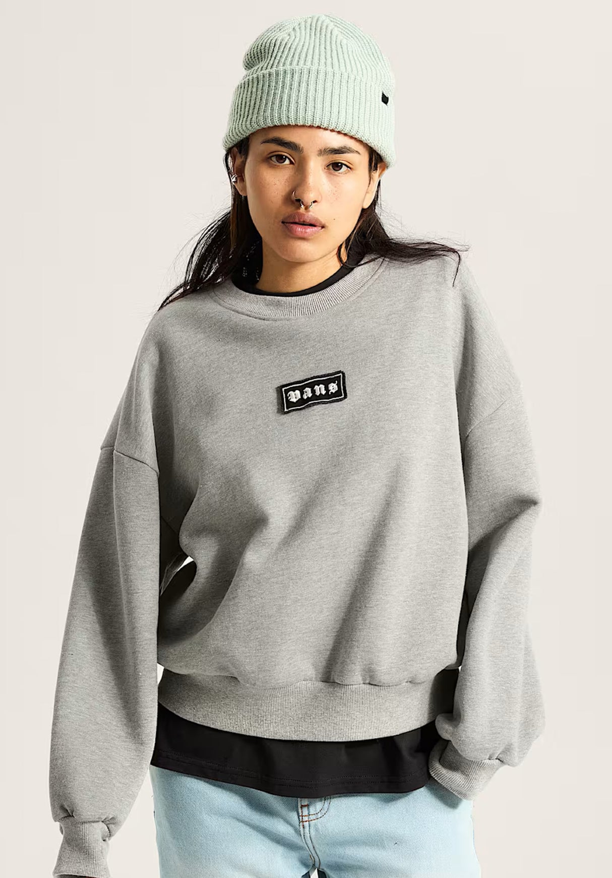 Upworn Retro Crew cementheather Vorderansicht