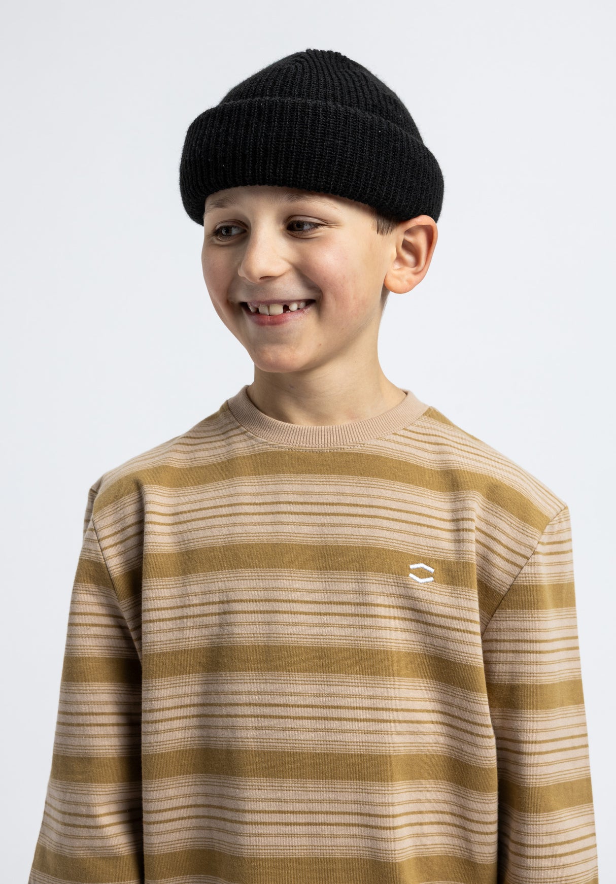 Icon Stripes Kids ocker-striped Rueckenansicht