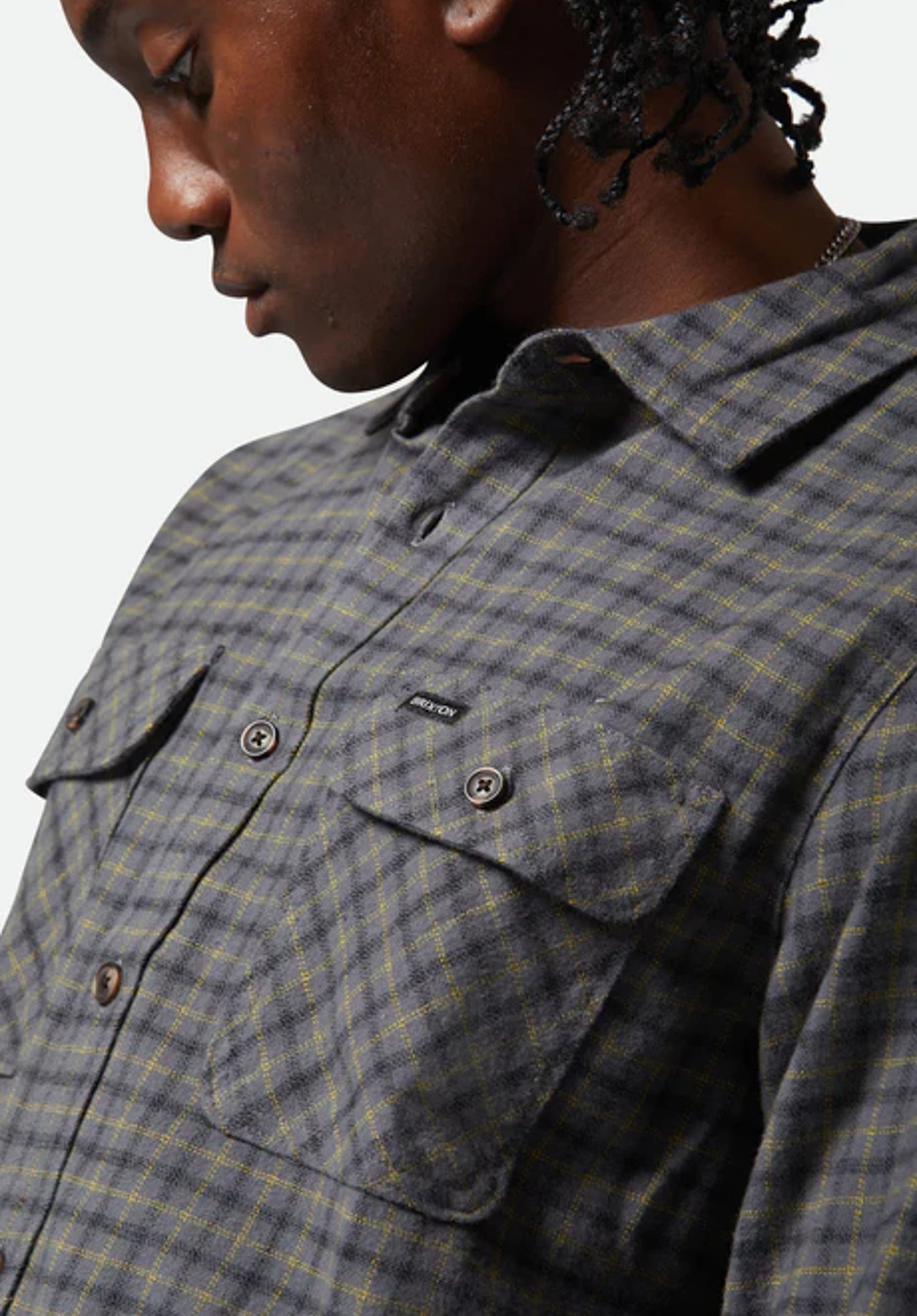 Bowery LW Ultra Flannel charcoal-rayflower-black Closeup1 Zoom Image