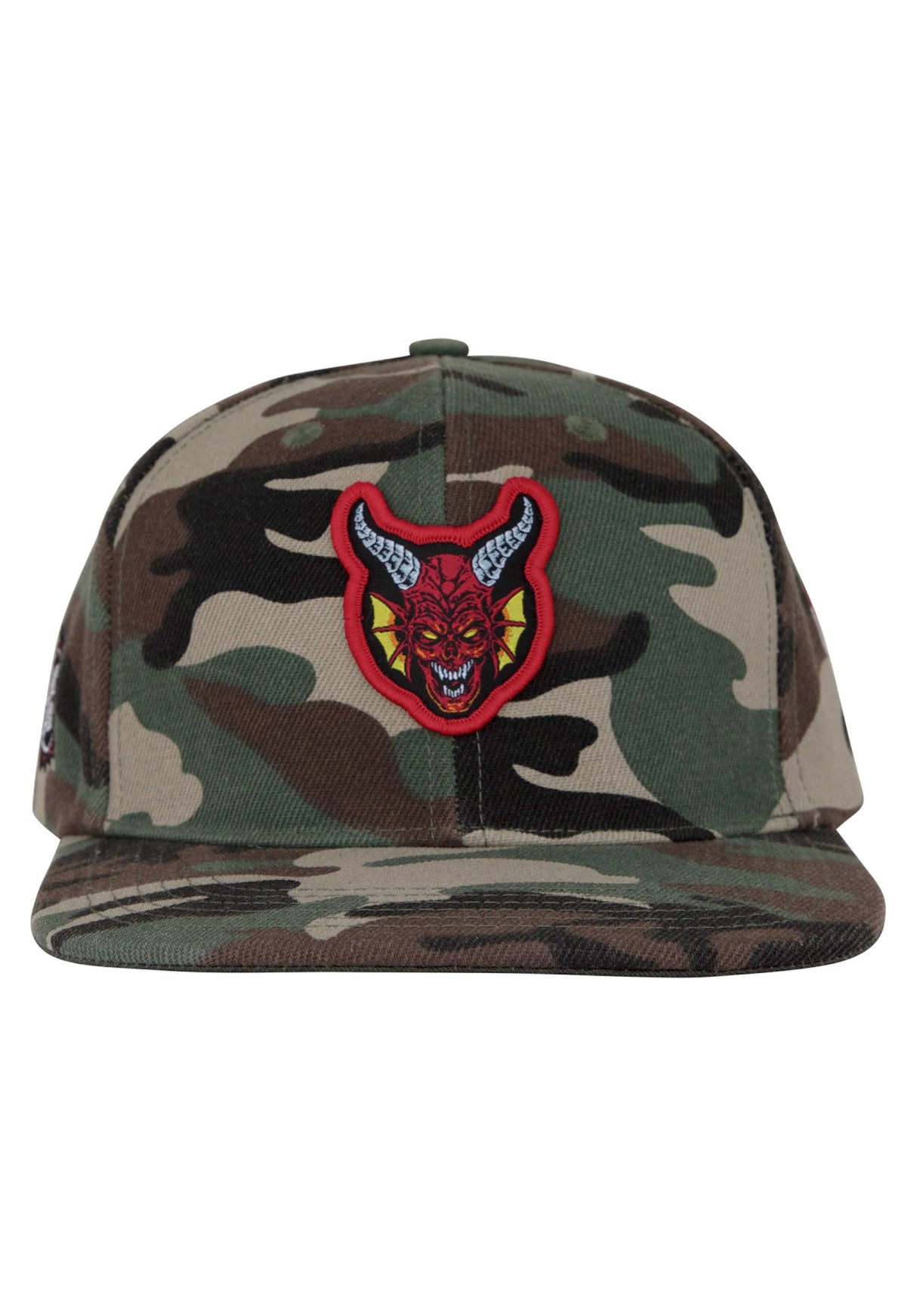 X Stranger Things Hellfire Club Snapback Structure camo Rueckenansicht