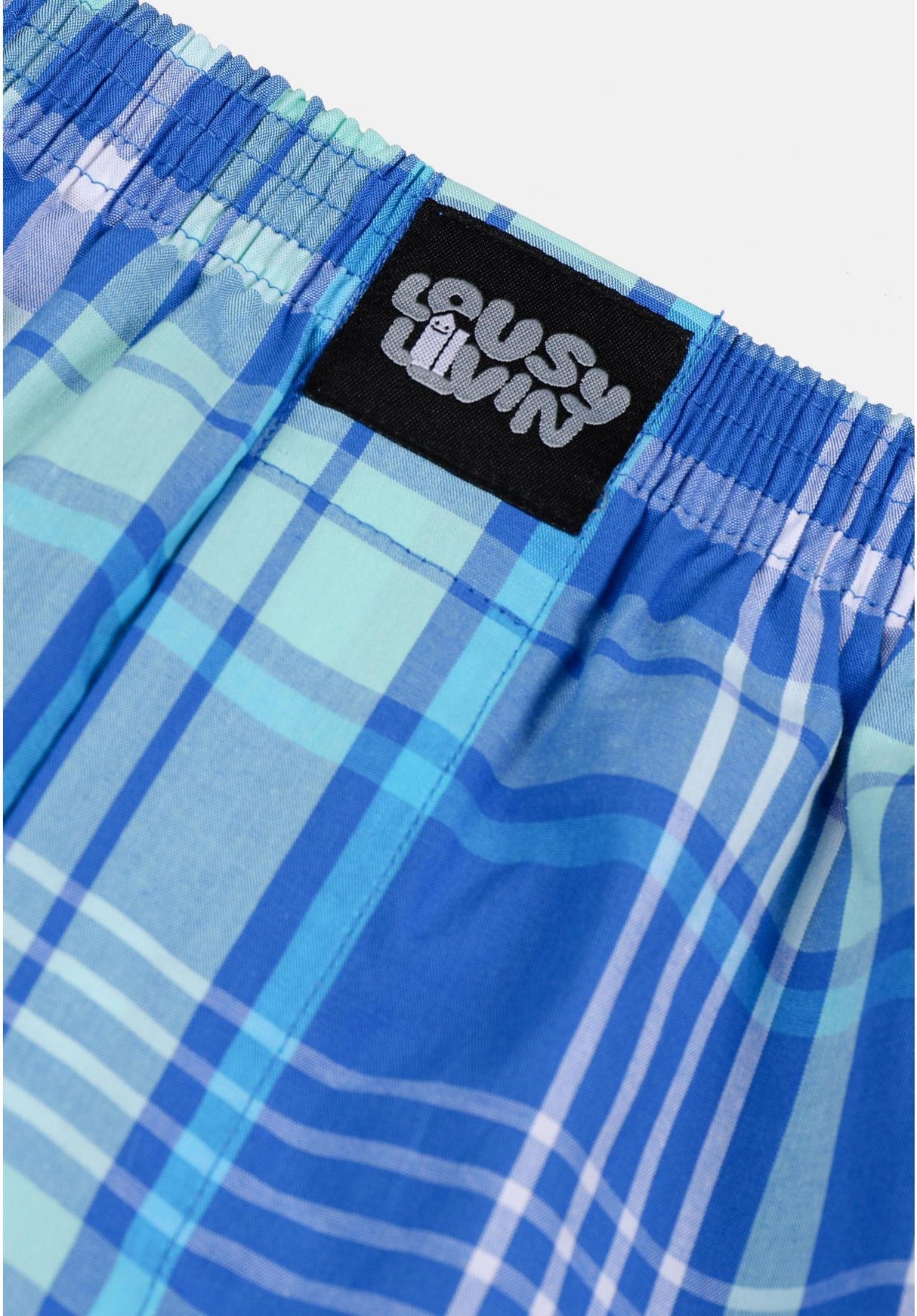 Organic Check port-blue Rueckenansicht