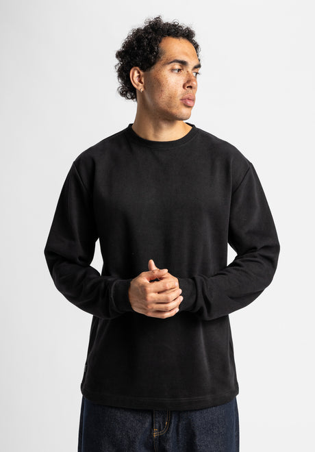 Raw-Longsleeve black Rueckenansicht