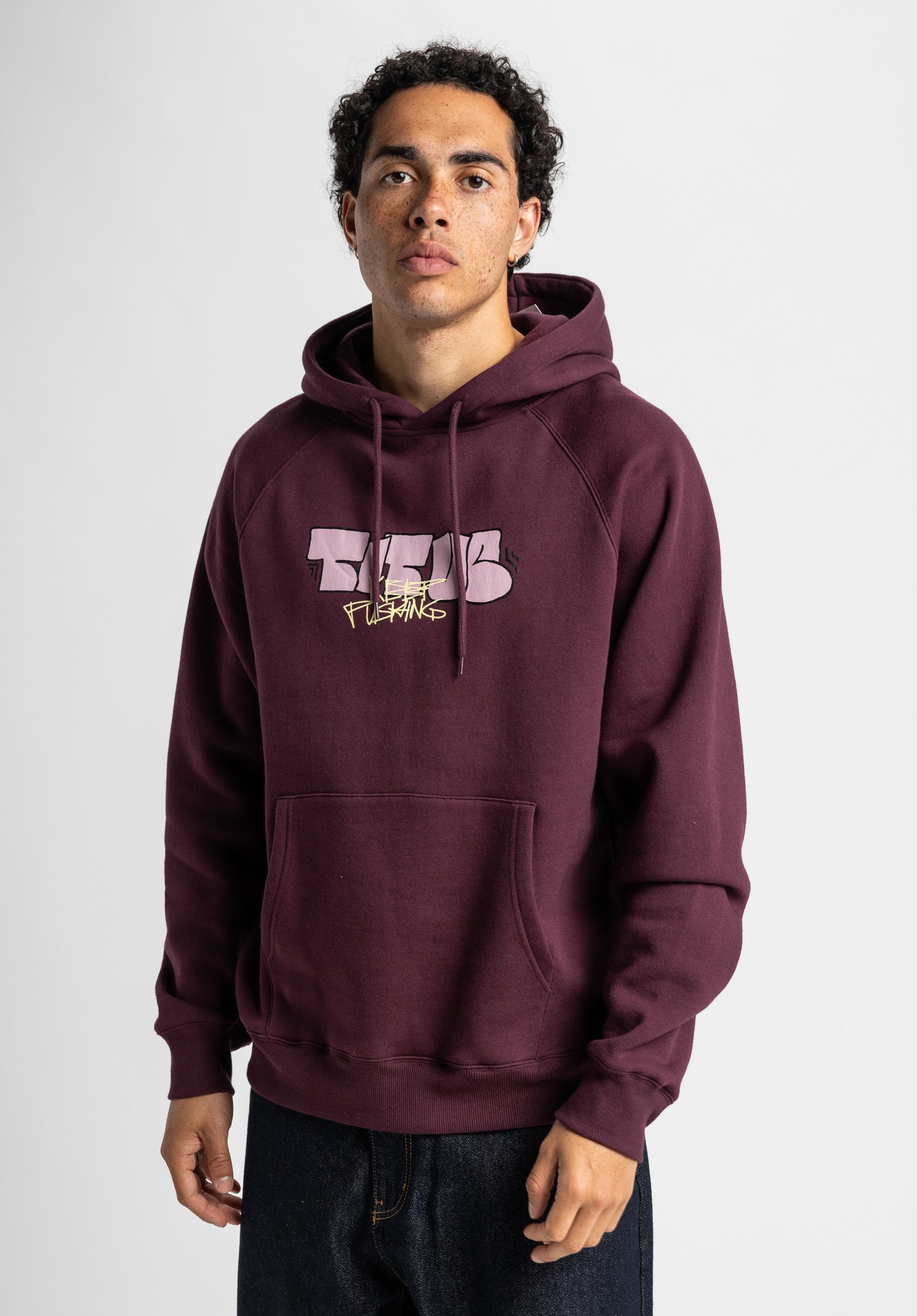 Keep Pushing Tag darkcherry Vorderansicht Zoom Image