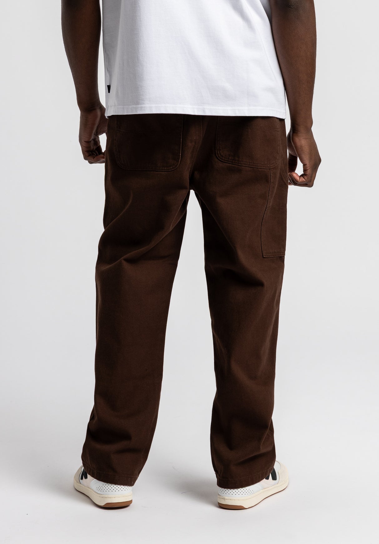 Workpant darkbrowndenim-washed Closeup1