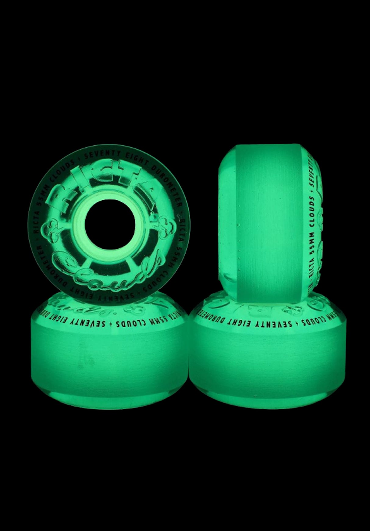 Clouds 78A transparent blue GITD Closeup1