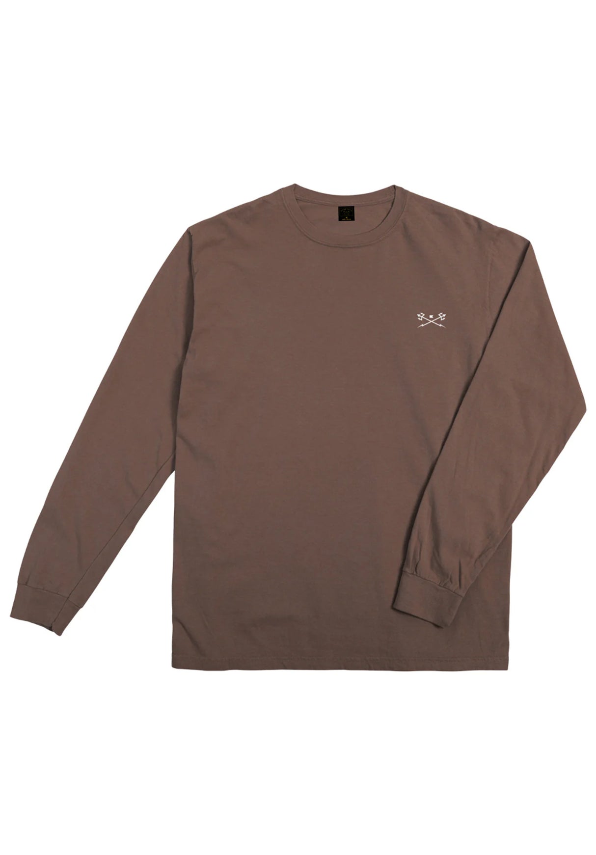 Go-To- Pigment Dyed Longsleeve black-coffee Vorderansicht