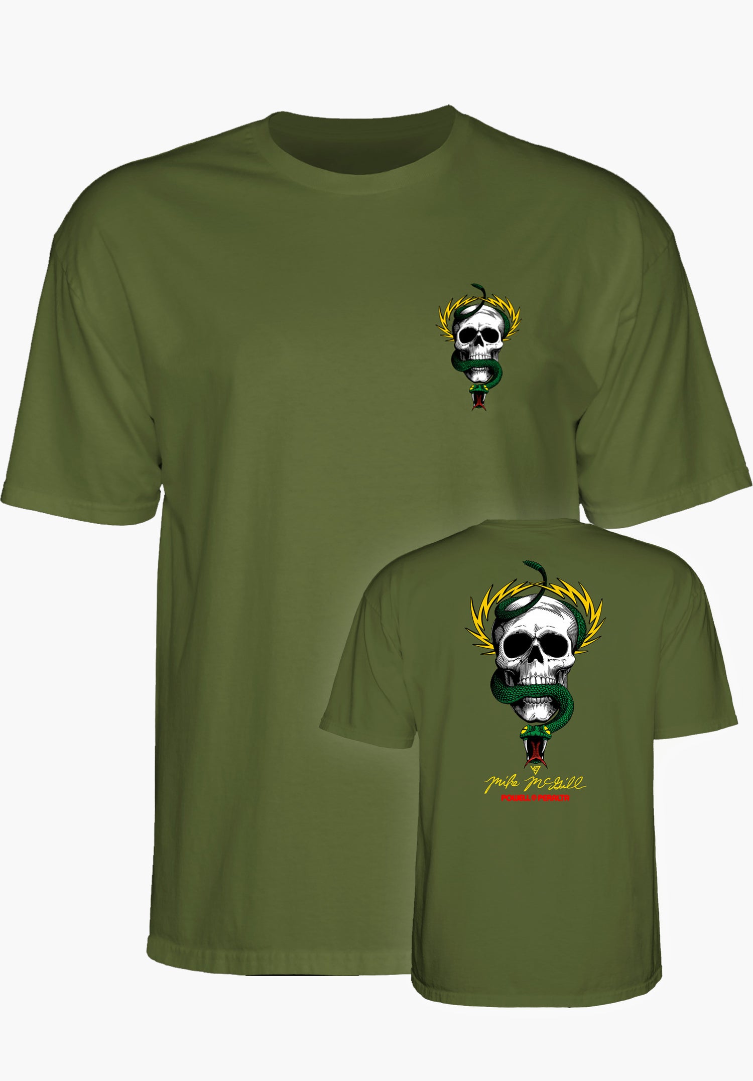 Mc Gill Skull & Snake military-green Vorderansicht Zoom Image
