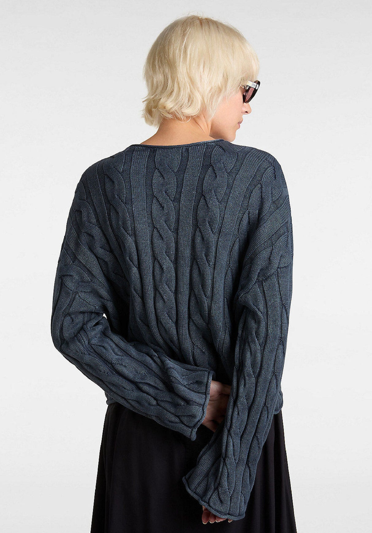 Mila Cable Knit Crop parisiannight Rueckenansicht