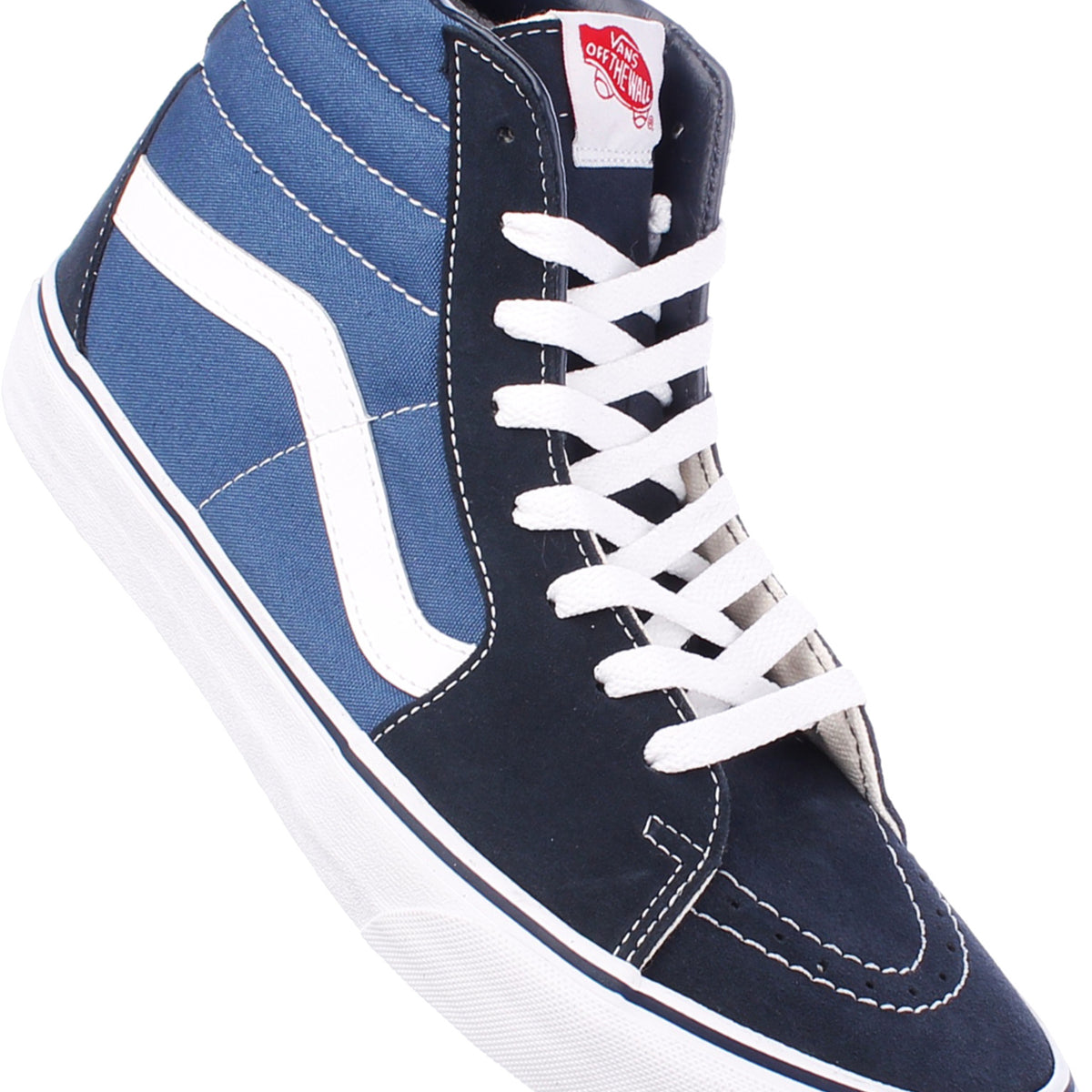 Vans Sk8-Hi White Dress Blue High Top Sneakers Mens 7.5 Womens 9 Classic Vans | Skate Sk8-Hi Navy/White Skate Shoe main image 3