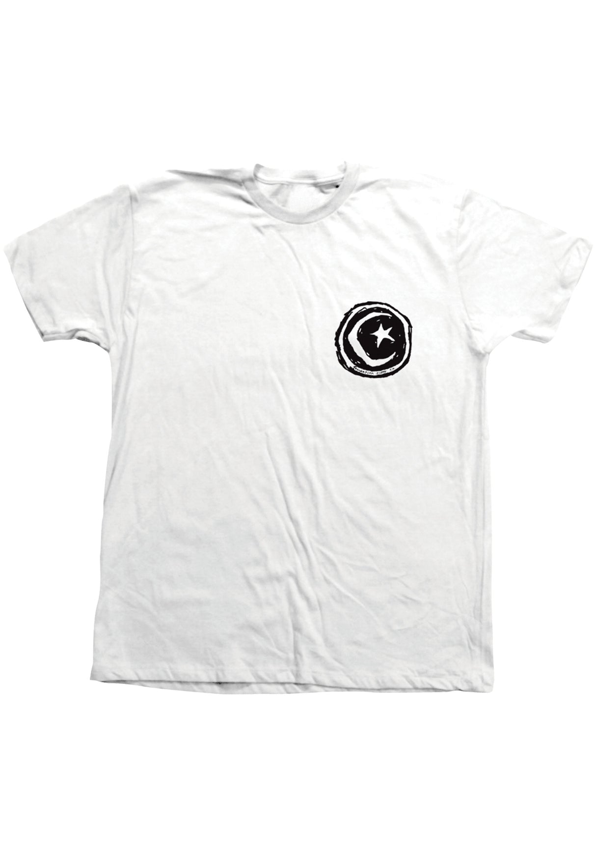 Star & Moon Front & Back Print white Close-Up1