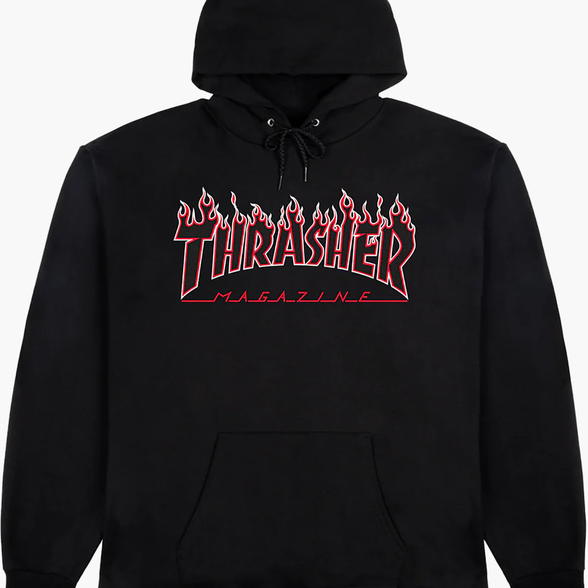 Flame Hoodie Pull Thrasher Noir Et Blanc Flame Thrasher Sweat à