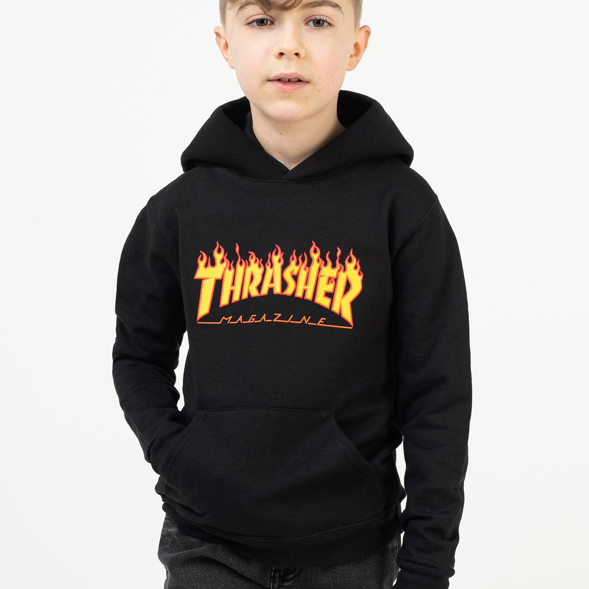 Thrasher Flame Pull Trasher Bleu Sweat Capuche Pull Thrasher