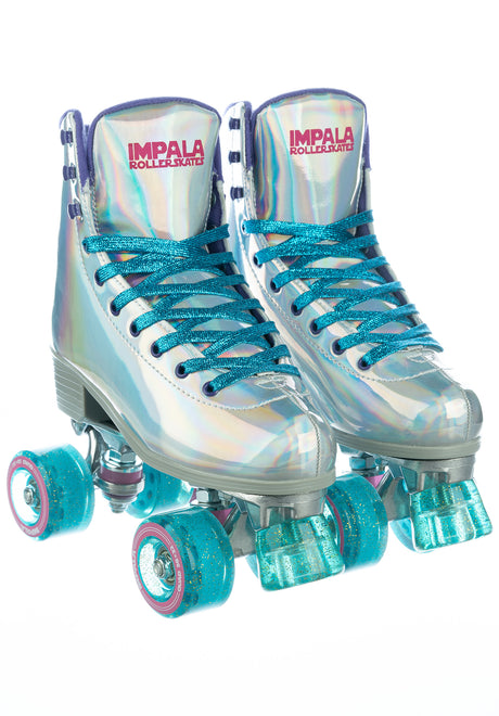 Quad Rollschuhe / Rollerskates holographic Vorderansicht